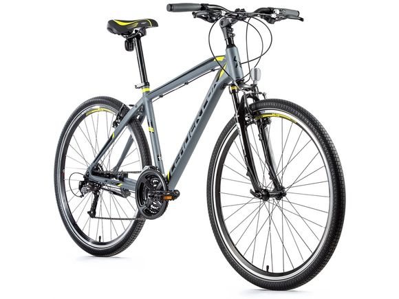 Krosové kolo Leader Fox VIATIC pánské, 2021-1 22,5" ŠEDÁ/ŽLUTÁ