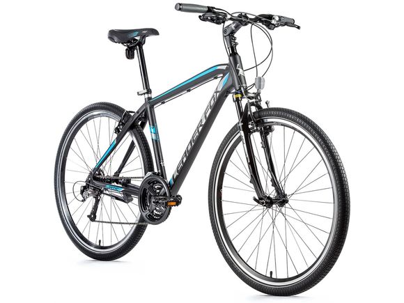 Krosové kolo Leader Fox VIATIC pánské, 2021-2  20,5" ČERNÁ MAT/MODRÁ